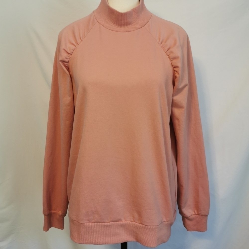 Michael Kors Sweatshirt in Primrose Ruched Raglan Sleeves Sz M Open To Offers